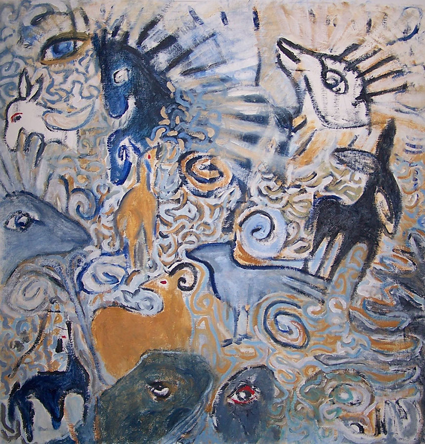 poem in blue and ochre 431x450